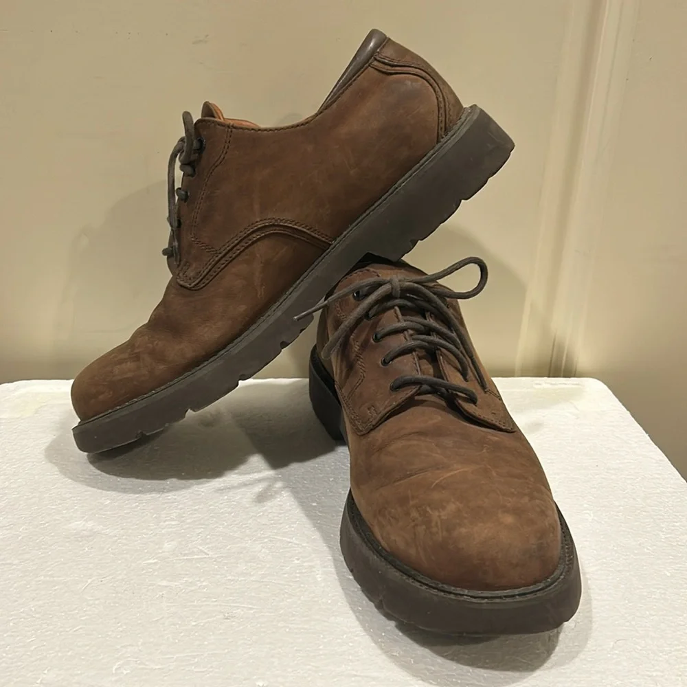 Rockport mens lace up Leather Waterproof Oxford Shoes Low Top size 10M brown